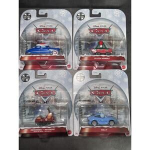 Disney Pixar Cars Holiday 2022 Doc, Snowmobile, Clutch Kringle, Sally - Lot of 4